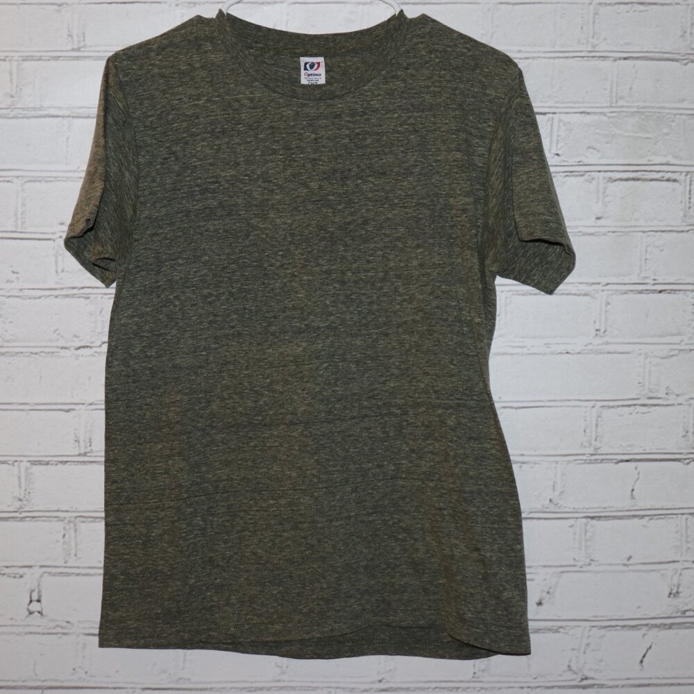🟩 Men’s Heather Green Crewneck T‑Shirt · Size Small